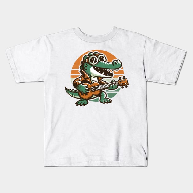 Crocodile Rock Kids T-Shirt by Trendsdk